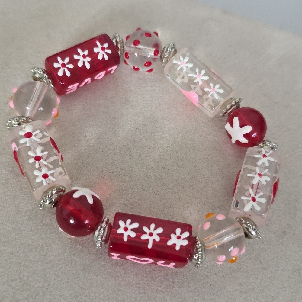 Cute Glass Bead "LOVE" Bracelet